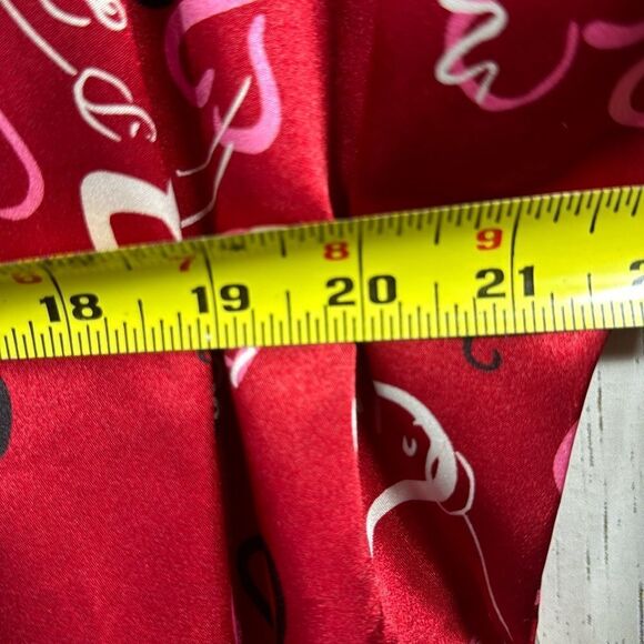 Morgan Taylor Intimates Womens Robe Red Hearts Belted Satin Lounge Sleepwear - Picture 16 of 16